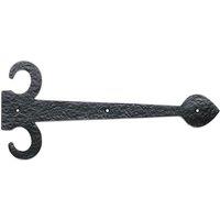 Loops PAIR 457mm Ornate Sword Hinge Front Black Antique Decorative Door Plate