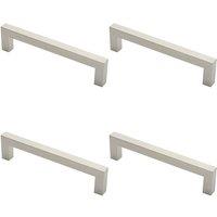 Loops 4x Square Mitred Door Pull Handle 244 x 19mm 225mm Fixing Centres Satin Steel in Metallics