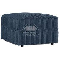 Furnishings For Less UK Luxor Delta Ferguson Soft Jumbo Cord Footstool in Blue