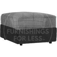 Furnishings For Less UK Luxor Delta Ferguson Soft Jumbo Cord Footstool in Black