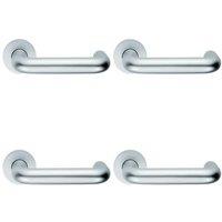Loops 4x PAIR 22mm Round Bar Safety Lever on Round Rose DDA Compliant Satin Aluminium