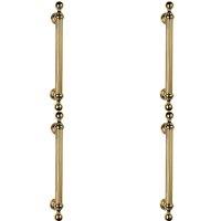 Loops 4x Ornate Pull Handle with Reeded Grip 353mm Fixing Centres Polished Brass in Metallics