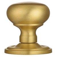 Loops PAIR Mushroom Mortice Door Knob 59mm Dia Concealed Rose Satin Brass in Metallics