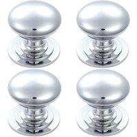 Loops 4x Victorian Round Cupboard Door Knob 50mm Dia Polished Chrome Cabinet Handle