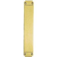 Loops Ornate Door Figner Plate with Dot Pattern 370 x 64mm Polished Brass Push Plate in Metallics