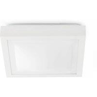 Netlighting Tola 2 Light Medium Square Bathroom Flush Ceiling Light Aluminium White IP44 E27