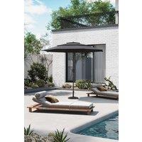 3-Tier Outdoor Garden Umbrella with Crank and Floral-Pattern Stand