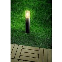 CGC Lighting 'Bluebell' Black Outdoor Tall Post Light With Smoky Diffuser