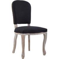 Orsina White Winged Dining Chair With Silver Studs, Vintage-Style Cabriole Legged Accent Seat, Cream Upholstery Chair in Black