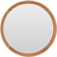 Orsina Mid Century Round Wall Mirror, Stylish Design Hallway Mirror For Livingroom, Elegant Modern Wall Mirror in Brown