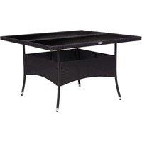 Berkfield Home Outdoor Dining Table Black Poly Rattan & Glass