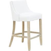 Orsina Bar Stool with Back, Velvet Seat Breakfast Bar Chair, Kitchen Stool with Footrest, Chair for Bar, Home in White