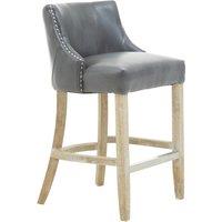 Orsina Bar Stool with Back, Velvet Seat Breakfast Bar Chair, Kitchen Stool with Footrest, Chair for Bar, Home in Grey