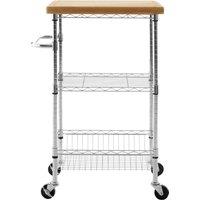 Orsina Sturdy 3 Tier Kitchen Trolley, Stylish Garden Drinks Trolley, Island Trolley For Kitchen in Silver