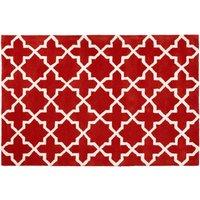 Orsina Modern Grey & White Hand Tufted Rug, Wool & Cotton Blend Soft Decorative Floor Rug, Circle Line Pattern Rug in Orange | Size: 120 cm x 180 cm