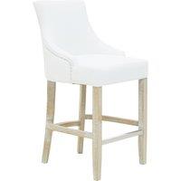 Orsina Bar Stool with High Back, Velvet Seat Breakfast Bar Chair, Kitchen Stool with Footrest, Chair for Bar in Cream