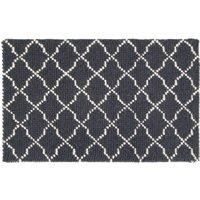 Orsina Small Hand Woven Rug, Versatile Runner, Diamond Pattern Door Mat, Bathroom Rug, Runner For Outdoor Spaces in Grey | Size: Medium
