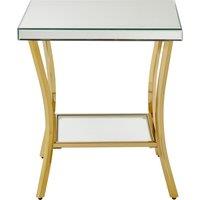 Orsina Stylish Black Mirror Side Table, Decent Gold Finish Bedside Table, Contemporary Decorative Table For Lounge in Silver