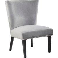 Orsina Velvet Dining Chair, Dining Room Accent Chair, Velvet Upholstered Wing Chair with Wooden Legs in Silver