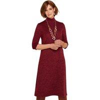 Amber Women's Wool Touch Turtle Neck Dress in Dark Red | Size: 10