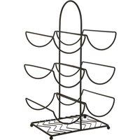 Orsina Sleek Black Powder Coat 6 Bottle Wine Rack, Modern Design Bottle Rack For Cupboard, Durable Wine Rack