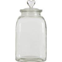 Orsina Large Storage Jar, Glass Canister with Heart-Shaped Lid, Ideal for Storing Sweets, Spices in Clear