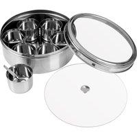 Orsina Syd 7 Piece Spice Storage Clear Lid Container Set in Silver
