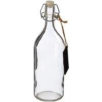 Orsina Crystal Storage Bottle With Pine Wood Lid, Personalized Clear Glassware, Transparent Drinking Bottle