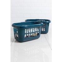 Wham Casa 2 x Plastic Hipster Laundry Basket in Navy