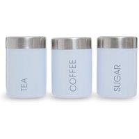 Orsina Elegant Design White Enamel Tea Coffee & Sugar Set, Durable Design Tea Coffee & Sugar Set For Kitchen