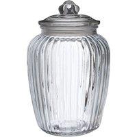 Orsina Design Glass Storage Jar - 2280ml, Ribbed Glass with Airtight Round Lid, Perfect for Storing Sweets in Clear
