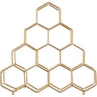 Orsina Contemporary 10 Bottle Copper Plated Spice Rack, Honeycomb Design House Spice Jars, Versatile Spice Storage in Gold