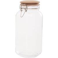 Orsina Durable Square 2150ml Glass Jar With Wooden Lid, Stylish Glass Jar With Lid, Versatile Airtight Storage Jars in Clear
