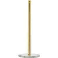 Orsina Stable Light Gold Small Toilet Roll Holder With Marble Base, Design Toilet Holder, Sturdy Roll Holder