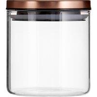 Orsina Freska 550ml Storage Jar, Clear Glass with Airtight Silicone Seal & Metallic Lid in Silver