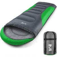 Trail Outdoor Leisure Adult Sleeping Bag 3 Season Single Person Warm Hood Carry Bag Trail Alpine 250 in Green