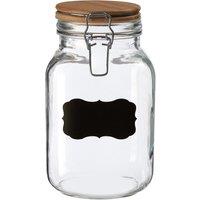 Orsina Stylish Medium Storage Jar with Pine Wood Lid, Durable Glass Jar With Lid, Versatile Airtight Storage Jar in Clear