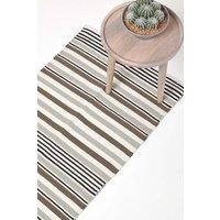 Homescapes Modern Scandinavian Style Striped Cotton Hall Runner, 66 x 200 cm in Grey | Size: 66 cm x 200 cm