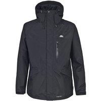 Trespass Men's Corvo Hooded Full Zip Waterproof Jacket Coat in Black | Size: 2XS