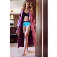 British Boxers Women's 'Fuchsia Pink' Herringbone Brushed Cotton Dressing Gown in Magenta | Size: Small