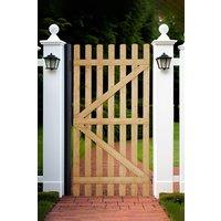 Living and Home Garden Wooden Fence Gate with Latch in Brown