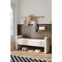 Living and Home Teddy Upholstered H-Shaped Bench in White