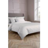 CHRISTY 400TC Luxury Cotton Sateen Plain Dye Duvet Cover Sets in Light Grey | Size: Super King