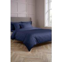 CHRISTY 400TC Luxury Cotton Sateen Plain Dye Duvet Cover Sets in Navy | Size: Single