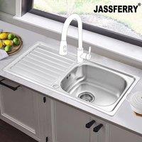 JASSFERRY Stainless Steel Kitchen Sink Reversible Drainer in Silver