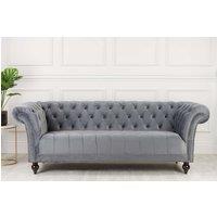 Birlea Chesterfield Sofa 3 Seater Chester Grey Velvet Studded Settee