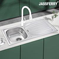 JASSFERRY Kitchen Sink Top Overflow Hole Design in Silver