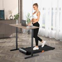 Costway 2-in-1 Walking Pad Treadmill Under Desk Jogging Machine Watch-Like Remote Control in Black