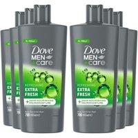 Dove Men's Men+Care 3-in-1 'Body, Face & Hair Wash' 700ml, 6 Pack in Grey