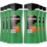 Lynx Men's 3in1 Body, Face & Hair Wash 'Shower Gel' 500ml, 6 Pack in Green